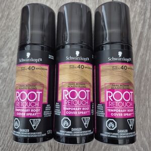 Lot Of 3 Schwarzkopf Root Retouch Temporary Root Cover Spray - Dark Blonde